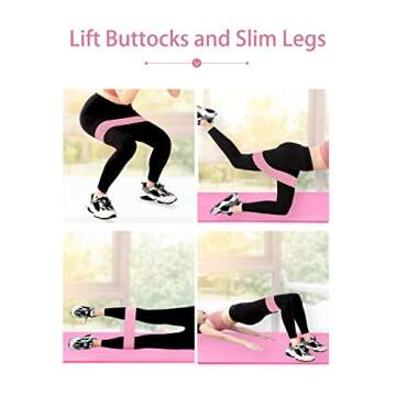 Resistance Bands for Working Out - Non Slip Cloth Exercise Bands to Workout Glutes, Thighs & Legs - Includes Booty Band Training for Gym & Home Fitness, Yoga, Pilates for Men/Women, Set of 3