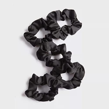 Kitsch Soft Black Satin Hair Scrunchies for Women