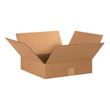 AVIDITI 15 x 15 x 4 Corrugated Cardboard Boxes, Flat 15"L x 15"W x 4"H, Pack of 25 | Shipping, Packa...