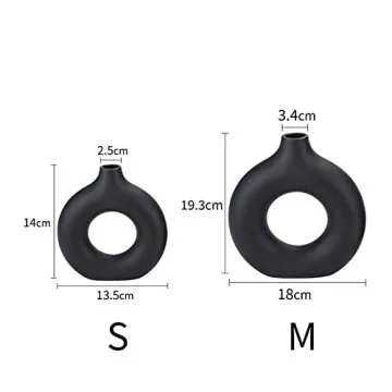 CEMABT Vases for Pampas Grass,Creative Vase Modern Home Decor,Handmade Vase Black Ceramic Dried Flow...