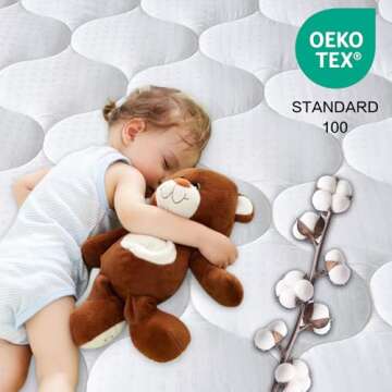 LEISURE TOWN Twin Mattress Pad Fitted Quilted Cotton Mattress Cover Cooling Soft Pillow Top Mattress...