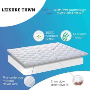 LEISURE TOWN Twin Quilted Mattress Pad Comfort Topper