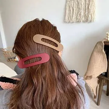 7PCS Large Flat Claw Clips for Thick Hair, Matte Flat Lay Claw Clips Without Pain, Strong Hold Side Slide Duckbill Alligator Hair Clips, Fashion Hair Styling Accessories for Women Girls