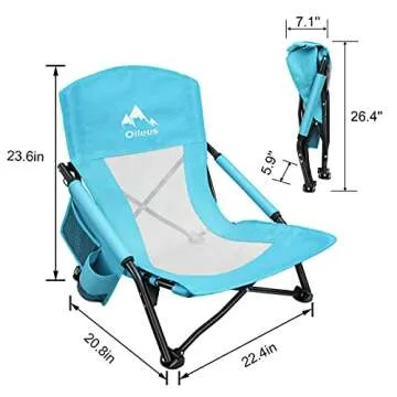 Oileus Low Beach Chair - Portable & Lightweight Comfort