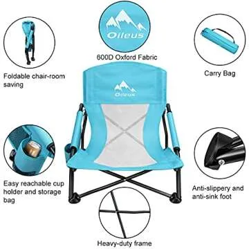 Oileus Low Beach Chair - Portable & Lightweight Comfort