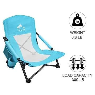 Oileus Low Beach Chair - Portable & Lightweight Comfort