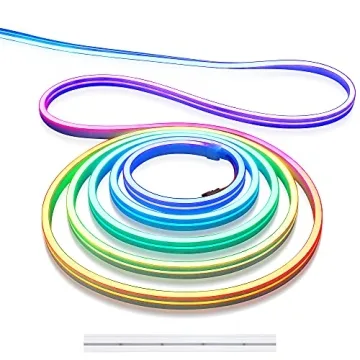 Aclorol 16.4FT LED Neon Rope Lights - Addressable RGB Light Strip for DIY Decor