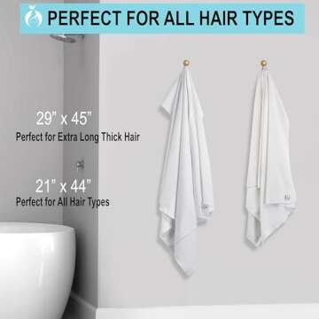 Hair RePear Anti Frizz Premium Cotton Hair Towel Enhances Healthy Natural Hair - Plop Wrap Scrunch C...
