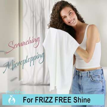 Hair RePear Anti Frizz Premium Cotton Hair Towel Enhances Healthy Natural Hair - Plop Wrap Scrunch Curly Wavy or Straight Hair -Extra Long Thick Hair