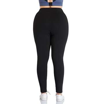 ZERDOCEAN Women's Plus Size High Waist Fleece Lined Leggings Winter Thermal Workout Yoga Pants Black 2X
