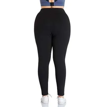 ZERDOCEAN Women's Plus Size High Waist Fleece Lined Leggings Winter Thermal Workout Yoga Pants Black 2X