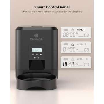 VOLUAS Automatic Cat Feeder - Automatic Pet Feeders for Cats and Dogs, Cat Food Dispenser for Dry Fo...