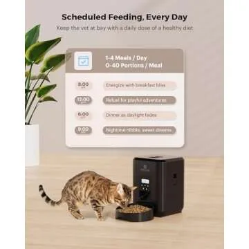 VOLUAS Automatic Cat Feeder - Automatic Pet Feeders for Cats and Dogs, Cat Food Dispenser for Dry Food, Timed Cat Feeders with Memory Function, 2L Auto Cat Feeder