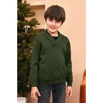 Ryannology Toddler Baby Boys Girls Sweater Shawl-Collar V Neck Pullover Sweaters Cable Kintted Photoshoot Outfits