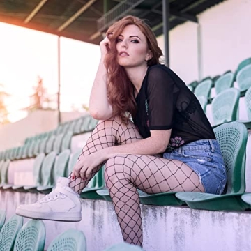 akiido Fishnet Stockings, High Waist Tights for Women, Sparkle Rhinestone Fishnets Party Rhinestone Mesh Stockings Pantyhose