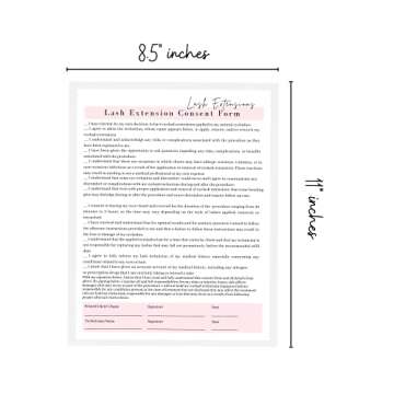 Lash Extension Consent Form, Intake Form, Aftercare Form | 75 Pack | 8.5x11" inch Paper Size Form | ...