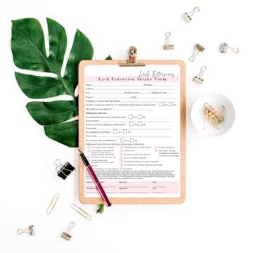 Lash Extension Consent Form, Intake Form, Aftercare Form | 75 Pack | 8.5x11" inch Paper Size Form | 25 Consent Forms, 25 Client Intake Forms, 25 Aftercare Forms