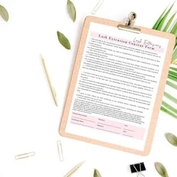 Lash Extension Consent Form, Intake Form, Aftercare Form | 75 Pack | 8.5x11" inch Paper Size Form | 25 Consent Forms, 25 Client Intake Forms, 25 Aftercare Forms