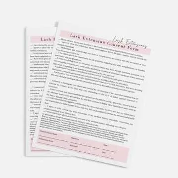 Lash Extension Consent Form, Intake Form, Aftercare Form | 75 Pack | 8.5x11" inch Paper Size Form | 25 Consent Forms, 25 Client Intake Forms, 25 Aftercare Forms