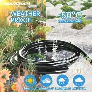 HUANCHAIN Indoor Outdoor Black Extension Cord 15 ft Waterproof, 16/3 Gauge Flexible Cold-Resistant Appliance Extension Cable Outside, 13A 1625W 16AWG SJTW, 3 Prong Heavy Duty Electric Cord, ETL