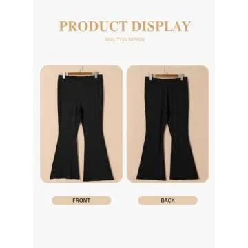 Eytino Womens Plus Size Flare Leggings High Waist Crossover Lounge Bell Bottom Pants Trousers,1X Black