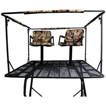 Guide Gear 12' Hunting Climbing Tree Stand Tower with Ladder, 2 Person Treestand, Hunting Gear, Equi...