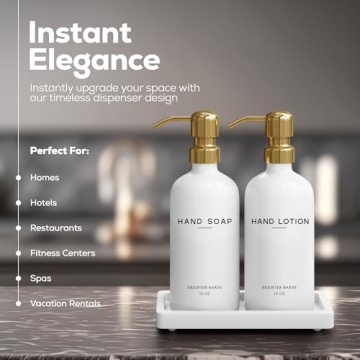 Luxury Glass Soap Dispenser Set with Tray - Brighter Barns