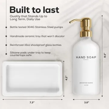 Luxury Glass Soap Dispenser Set with Tray - Brighter Barns