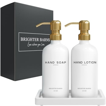 Luxury Glass Soap Dispenser Set with Tray - Brighter Barns