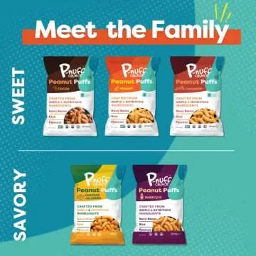 Pnuff Crunch Peanut Butter Puffs - Healthy Snacks, Low Calorie Snacks, Gluten Free Snacks, Vegan, High Protein, Keto, Office Snacks, Low Sugar, as Seen on Shark Tank - Original, 4 Oz Bag (Pack of 6)