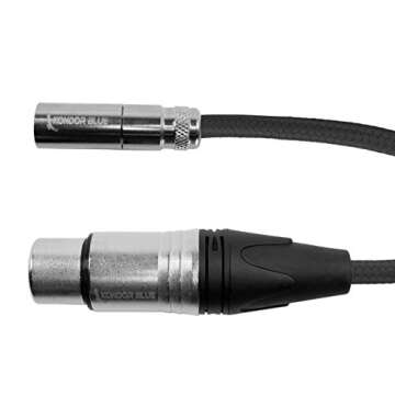 KONDOR BLUE | 16" Mini XLR to XLR Cable for BMPCC 6K Pro/C70 | Ultra-Durable, Nylon Braided, Reinfor...