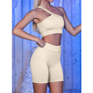 HYZ Women's Seamless Workout Set High Waist Gym Outfit