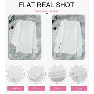 Dokotoo Women's Sexy Fall Tunic Tops for Leggings Long Sleeve Shirts V Neck Soild Color Front Button Up Causal Stretch Blouse Slim Fit T Shirt for Women 2024 Fashion White Medium