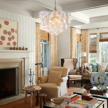 Longree Nordic Bubble Ball Swirled Glass Chandelier, Dia 20 inch Gild Gold and Clear Blown Glass Small Pendant Light Fixture for Bedroom Study Restaurant