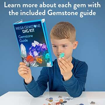 Mega Gemstone Dig Kit - 20 Real Life Gems for Kids