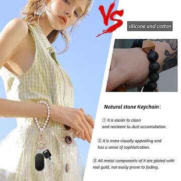 Lostars Beaded Keychain Wristlet 14k Gold Wrist Keychain Bracelet Cute Keychain Accessories Car Key ...