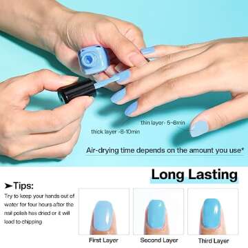 Morovan 15 Bright Color 0.25oz Air Quick Dry Nail Polish Gift Set for Women