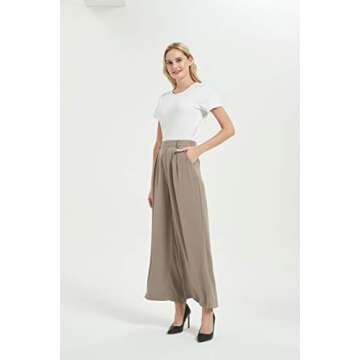 Tronjori Women High Waist Casual Wide Leg Palazzo Pants