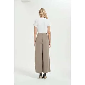 Tronjori Women High Waist Casual Wide Leg Palazzo Pants