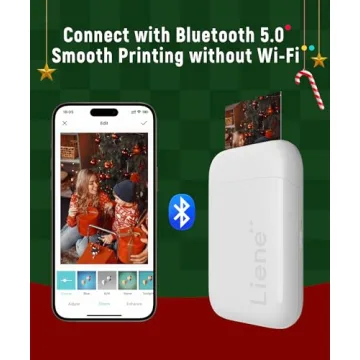 Liene Mini Photo Printer, Instant Bluetooth Stickers, 2x3"