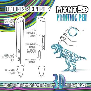 MYNT3D Professional 3D Pen with OLED Display