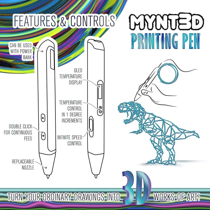 MYNT3D Professional 3D Pen with OLED Display