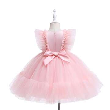 Weileenice Light Pink Flower Girl Dress for Weddings, Pageants, Parties, and More