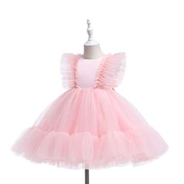 Weileenice Light Pink Flower Girl Dress for Little Girls