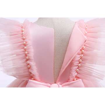 Weileenice Light Pink Flower Girl Dress for Little Girls
