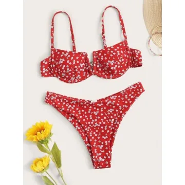 SweatyRocks Floral Bikini Set for Women - Stylish Swimwear