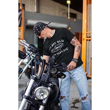 I'm Not Old I'm Classic Funny Car Graphic T-Shirt for Mens Womens Short Sleeve T Shirt Heather Navy XXX-Large