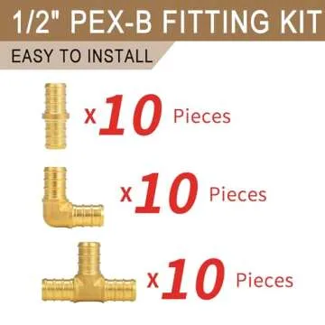 Lingmfg 30 Piece Pex Fittings Set - Easy Installation & Quality