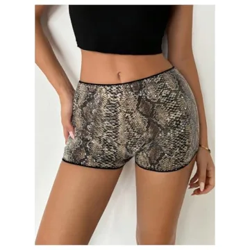 SHENHE Women's Leopard Sequin Club Shorts for Night Out