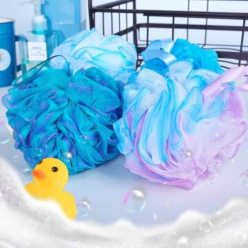 Gincai Exfoliating Bath Puffs - Set of 4 Loofahs